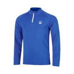 Quiet Please Tenniskleding Quiet Please Crushig Serve 1/4 Zip Longsleeve Jongens - blauw, wit