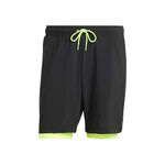 adidas Kleding adidas 7in Club 2In1 Shorts Heren-Zwart,Neongroen