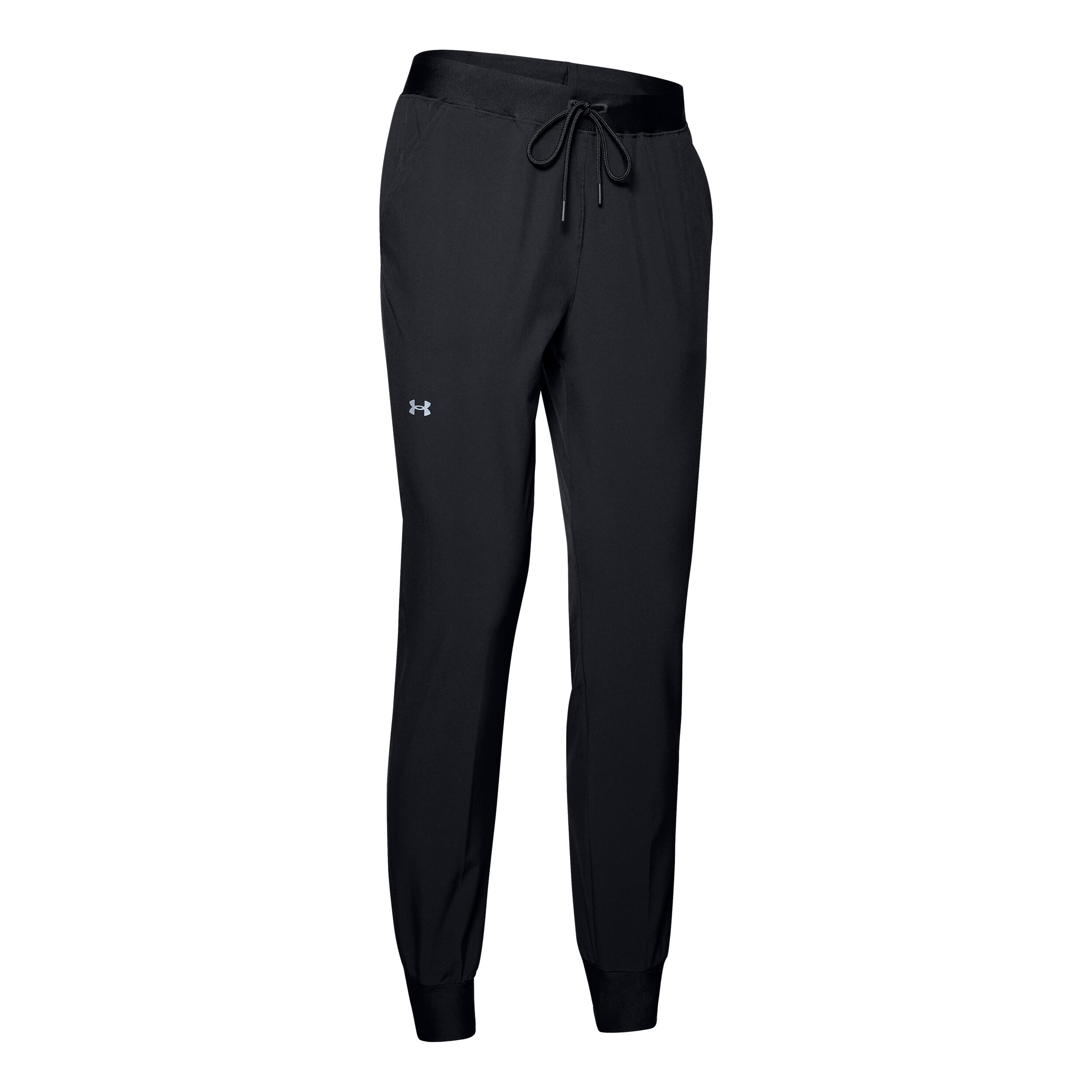 Sport Woven Pant Trainingsbroek Dames Zwart Zilver