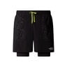 Sunriser 2in1 6in Hardloopshorts Heren-Zwart,Neongroen