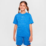 Nike Tenniskleding Nike Dri-FIT Multi Heather T-shirt Kinderen-blauw, wit