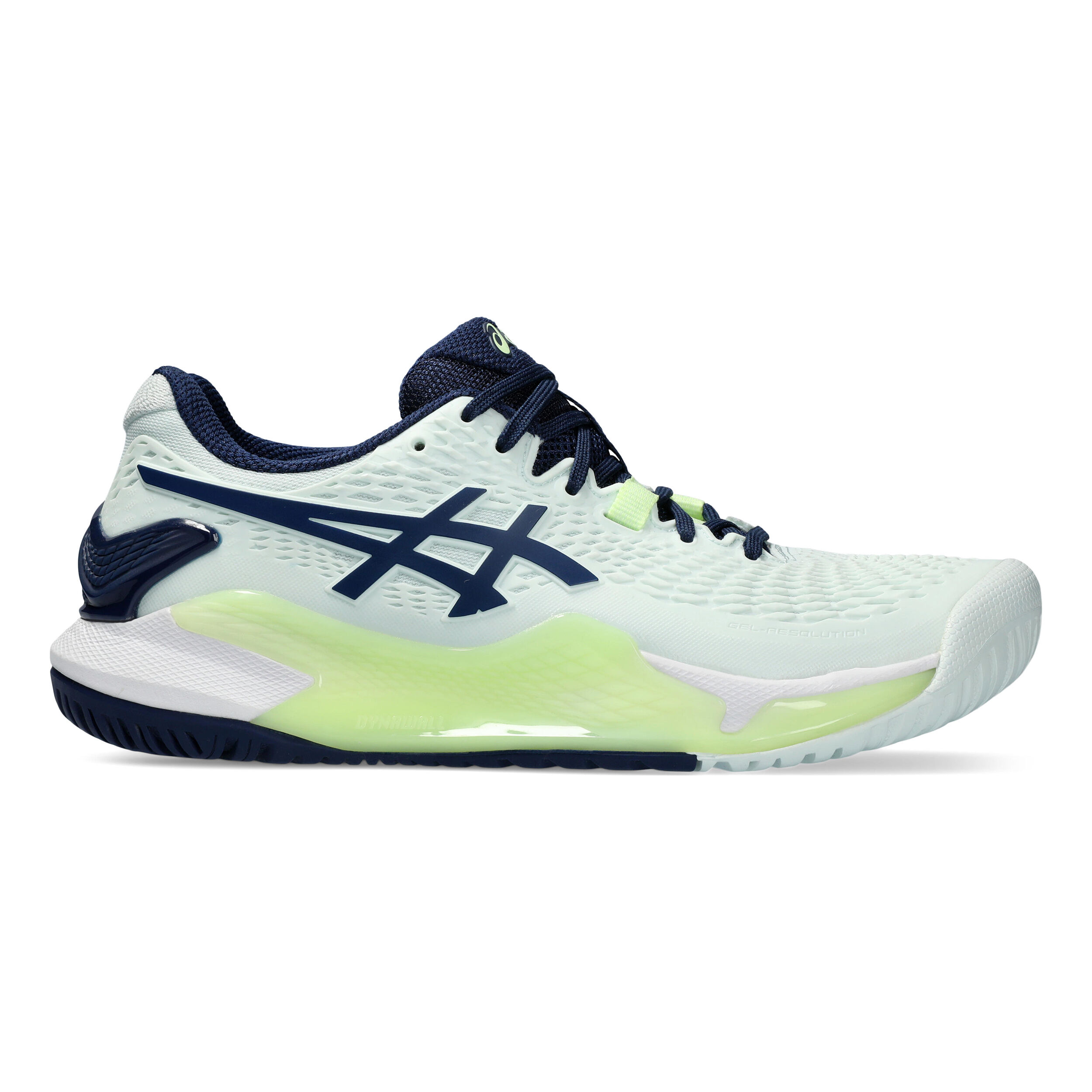 Buy ASICS Gel Resolution 9 Allcourt Schoen Dames Mint Donkerblauw online Tennis Point BE
