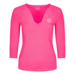 BIDI BADU Kleding BIDI BADU Ariana Tech V-Neck Longsleeve Dames - pink, wit