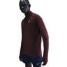 Stride Half-Zip Longsleeve Hardloopshirt Heren-donkerrood, zilver