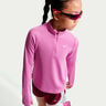 Dri-Fit Half-Zip Longsleeve Meisjes-mauve, wit