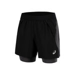 ASICS Kleding ASICS Road 2in1 5in Hardloopshorts Heren-zwart, donkergrijs