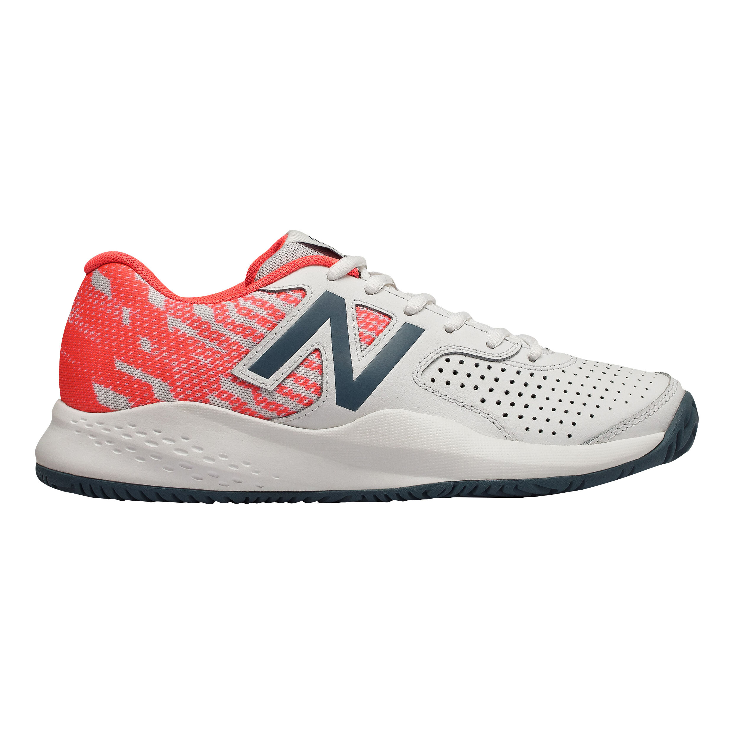 696 V3 Allcourt Schoen Dames Wit Oranje