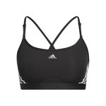adidas Kleding adidas Aeroreact Low-Support 3 Stripes Sport-bh Dames-Zwart