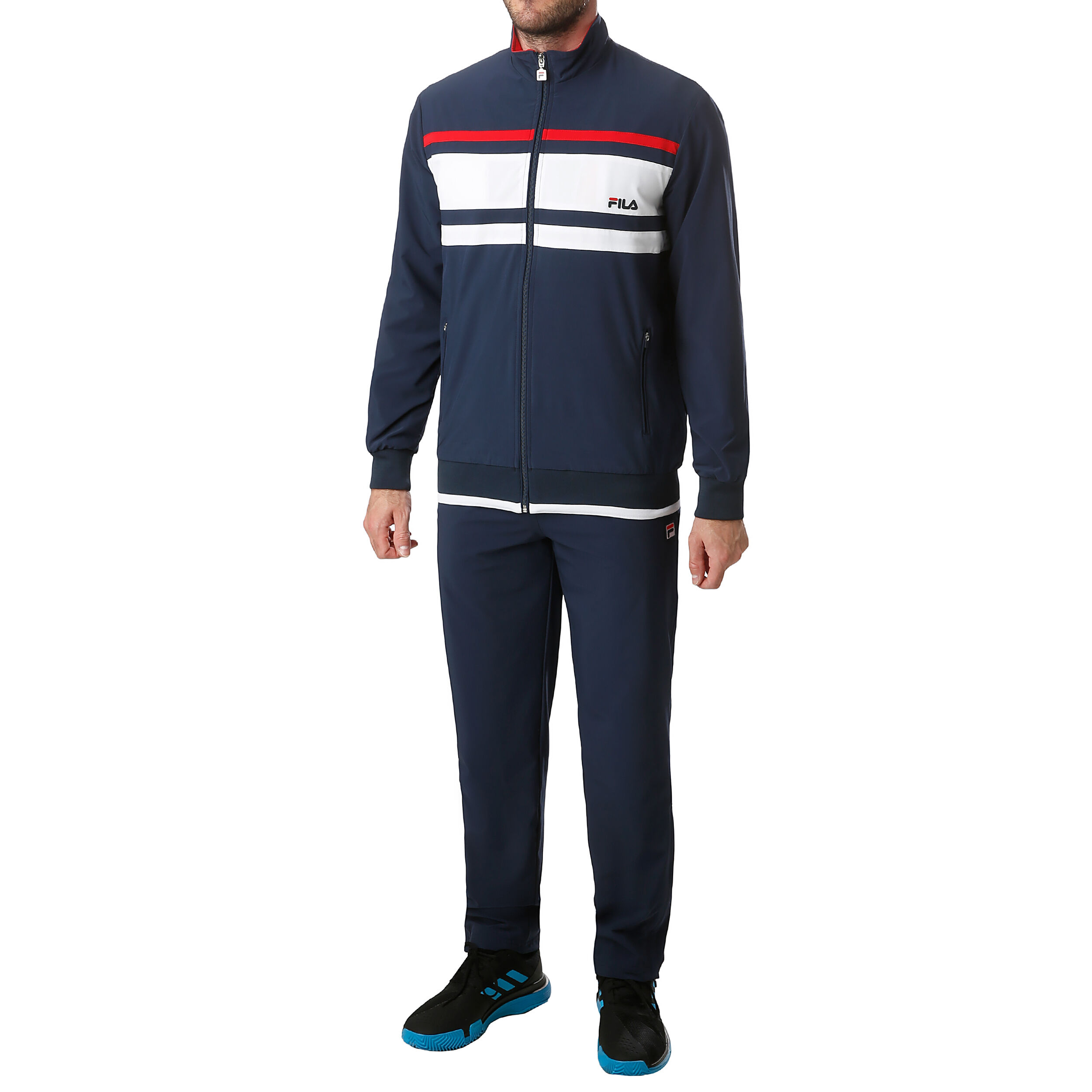 Theo Trainingspak Heren Donkerblauw Wit
