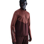 Nike Kleding Nike Pacer Winterized Half-Zip Hardloopshirt Heren - donkerrood, brons