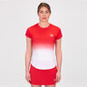 Crew Gradiant T-shirt Dames-Rood,Wit