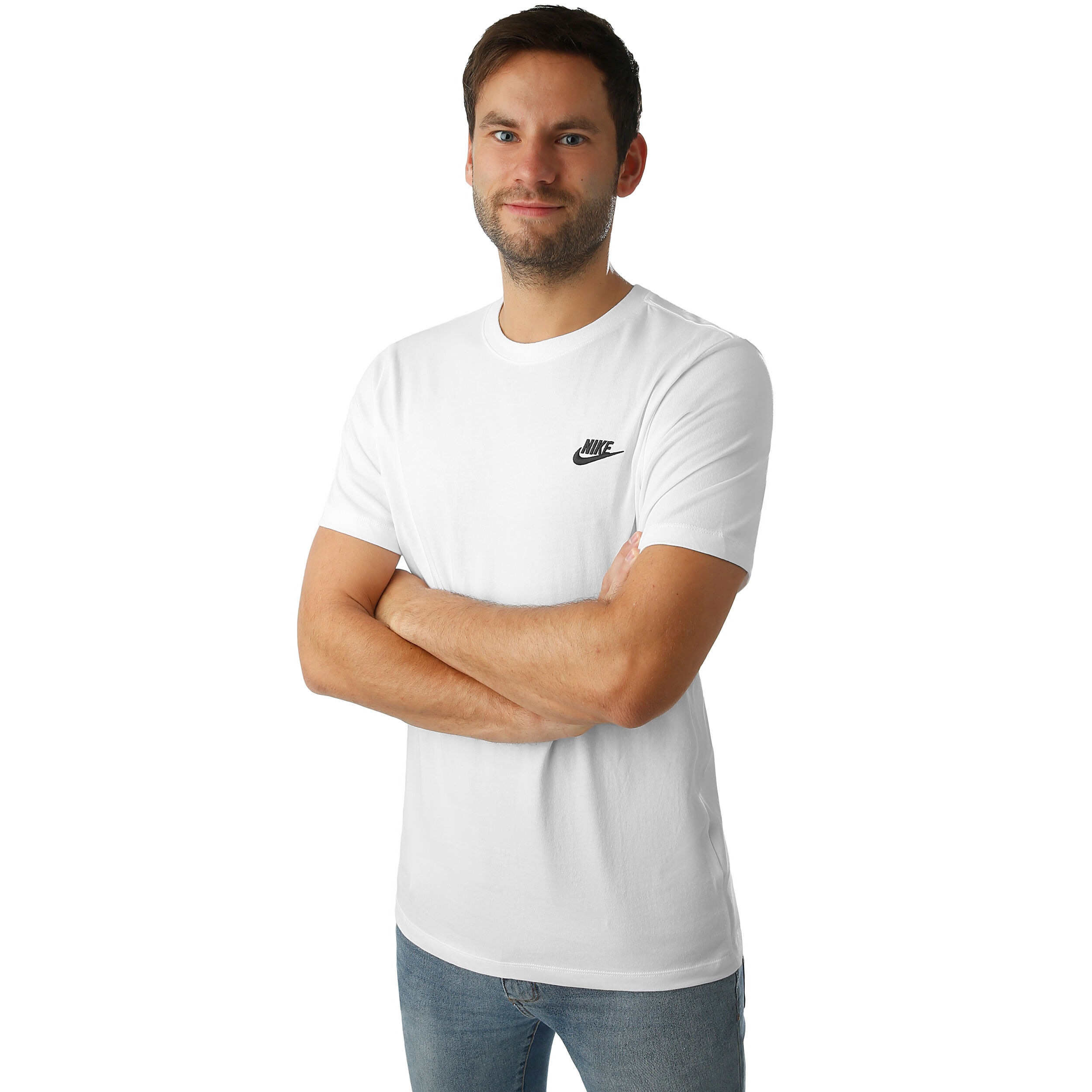 Buy Nike Sportswear Club T shirt Heren Wit Zwart online Tennis Point BE
