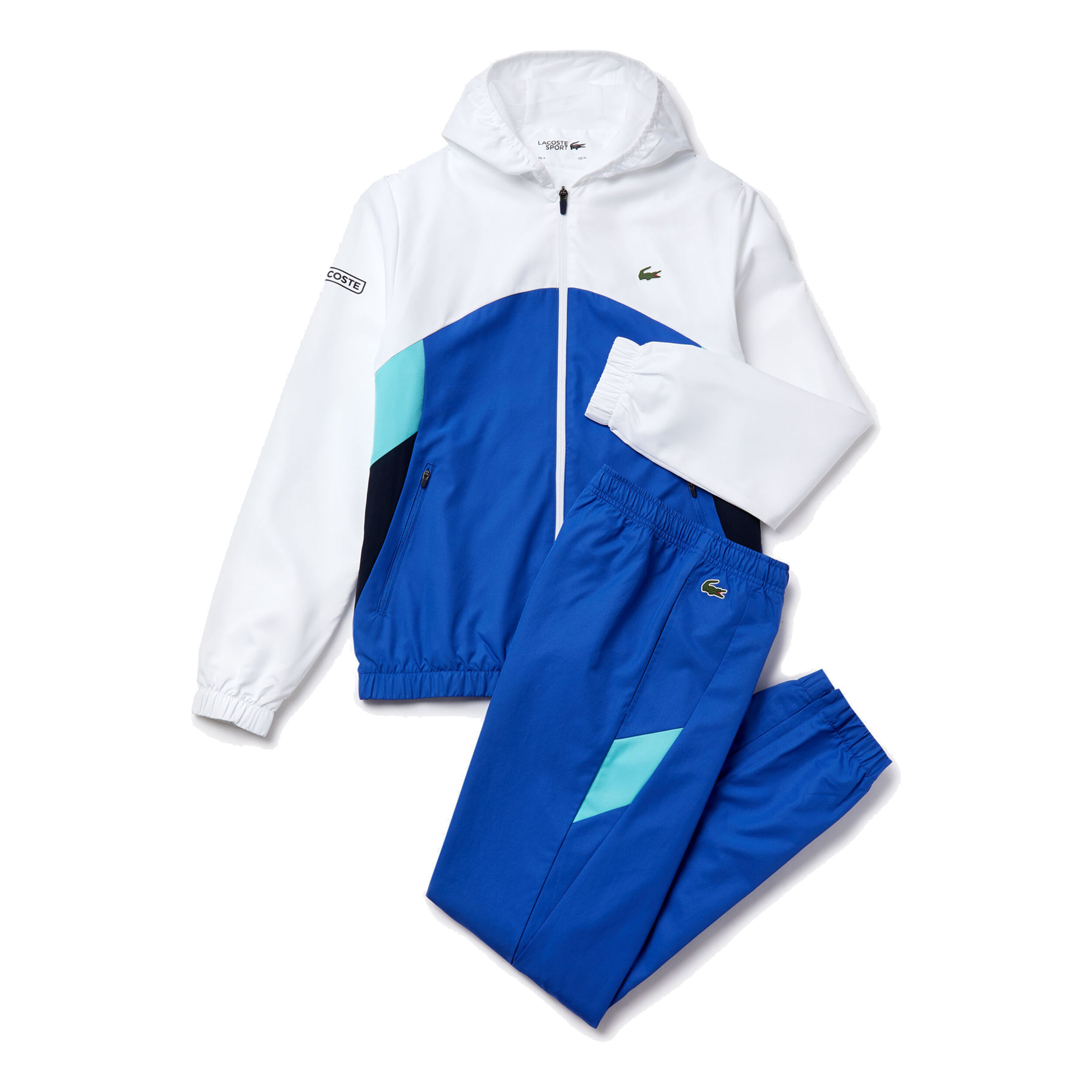Lacoste trainingspak blauw wit clearance