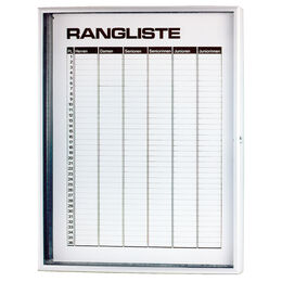 Ranglisten-Magnettafel 6 Ränge mit Scheibe, abschließbar
