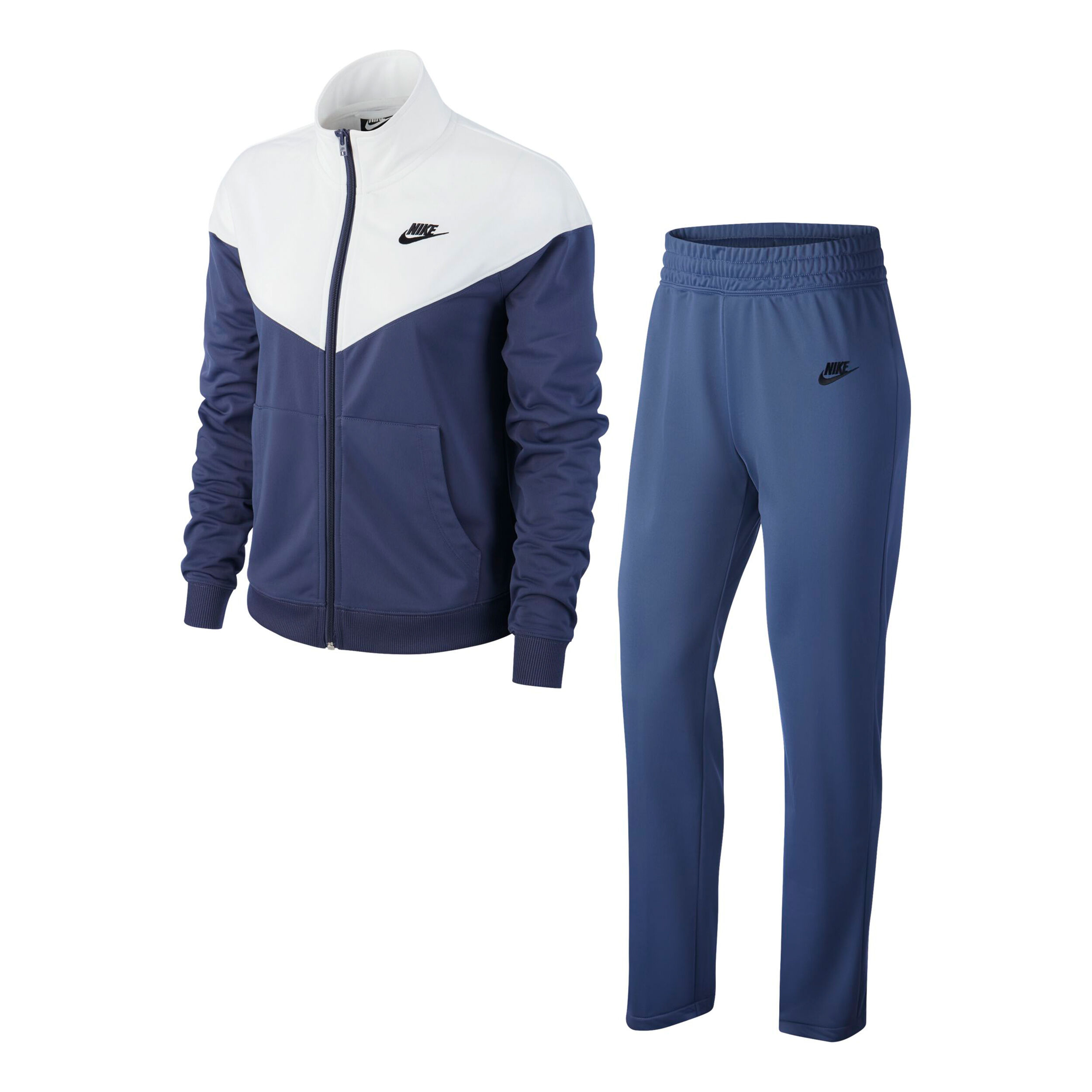 Nike trainingspak blauw on sale wit