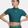 HeatGear Crop T-shirt Dames-groen, groen