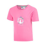 Quiet Please T-shirt Quiet Please Joy Flower Logo T-shirt Meisjes-pink, wit