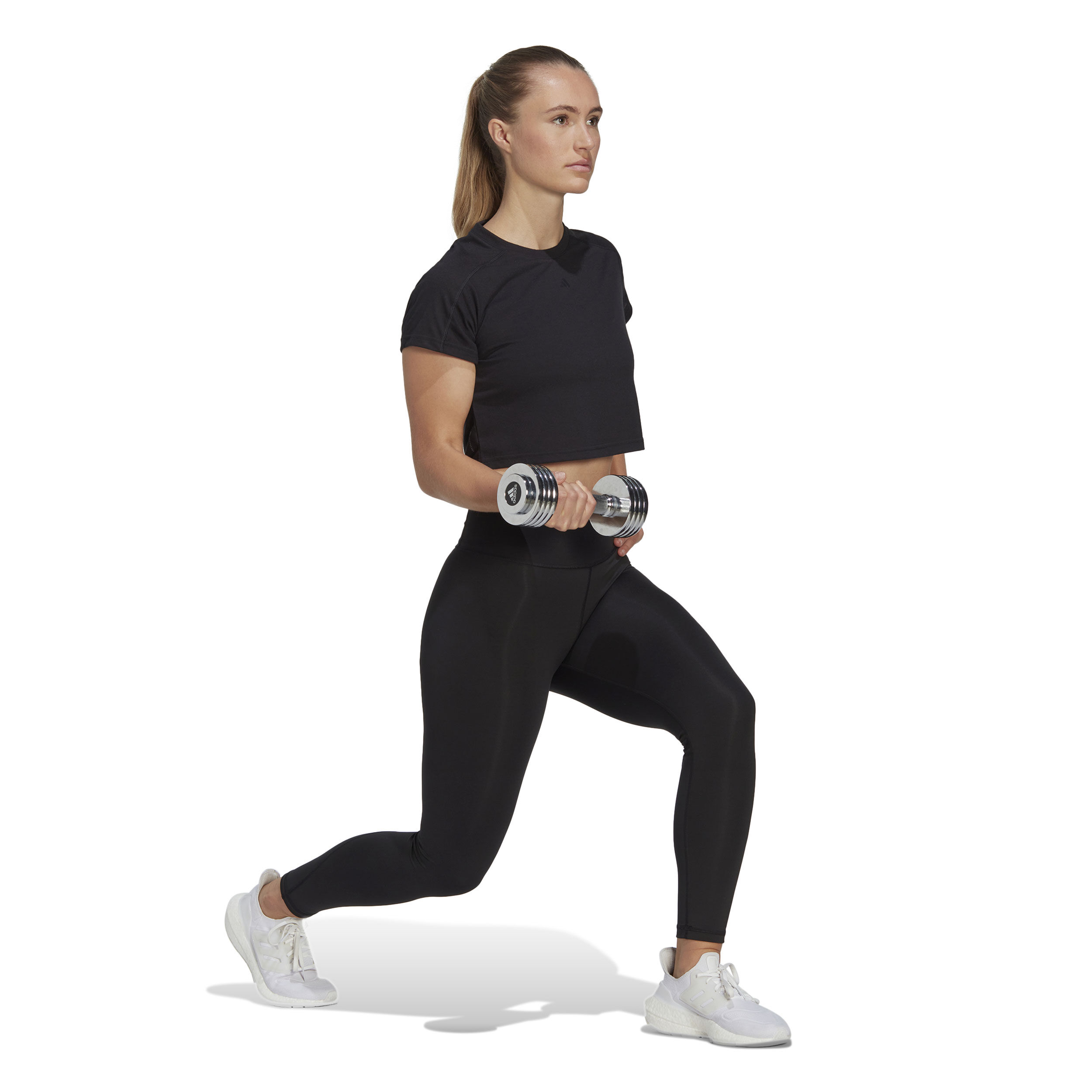 Buy adidas Essentials AEROREADY Train 3 Bar Logo Crop T shirt Dames Zwart online Tennis Point BE
