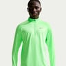 Stride Half-Zip Longsleeve Hardloopshirt Heren-lichtgroen, zilver