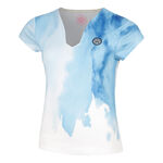 BIDI BADU Kleding BIDI BADU Watercolour V-Neck T-shirt Dames-Wit,Blauw