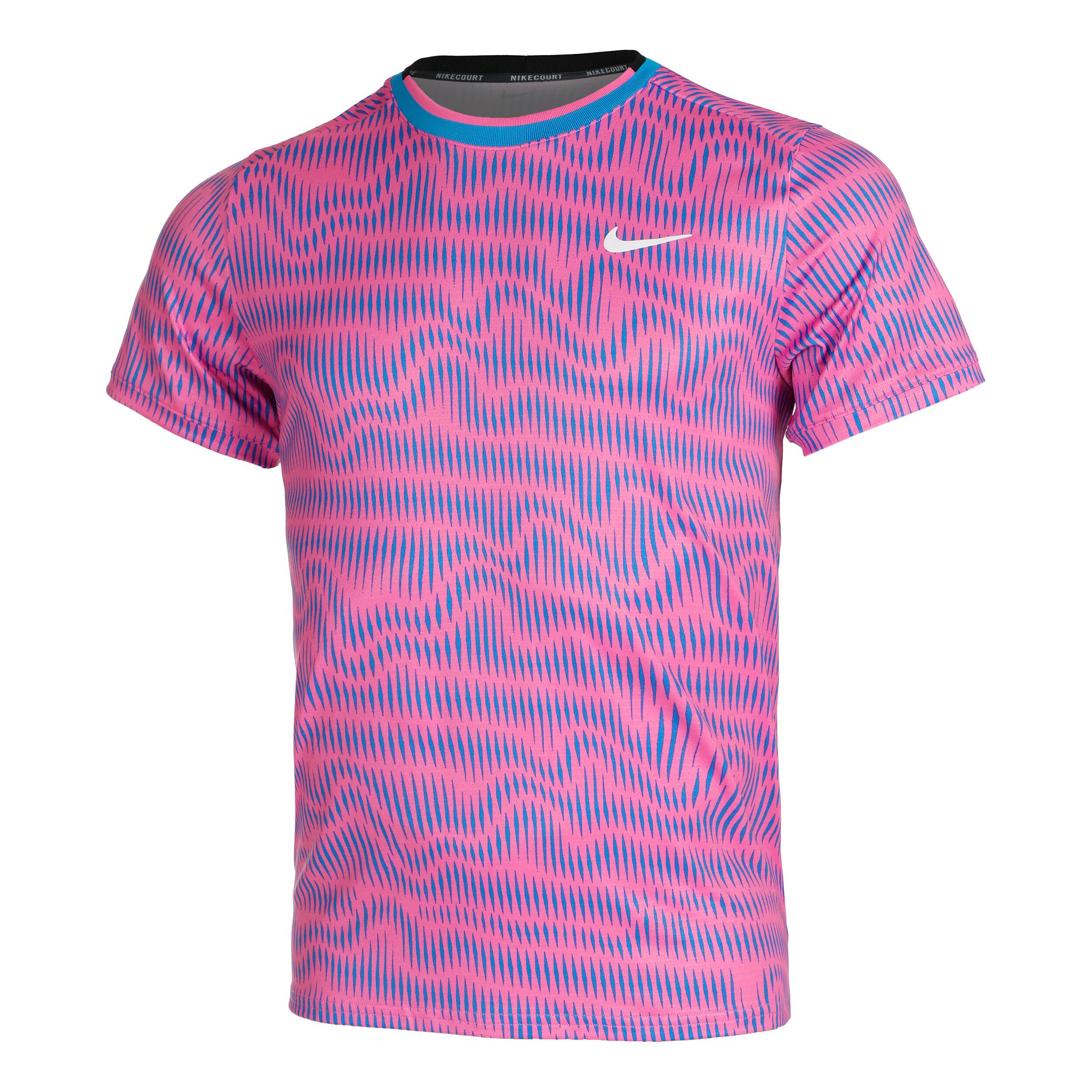 Buy Nike Court Dri Fit Advantage Print T shirt Heren Pink Blauw online Tennis Point BE