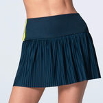 Lucky in Love Kleding Lucky in Love Racer Rib Pleated Rok Dames - donkerblauw, geel