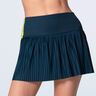 Racer Rib Pleated Rok Dames - donkerblauw, geel