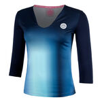 BIDI BADU Kleding BIDI BADU Spectrum V-Neck Longsleeve Dames-Donkerblauw,Lichtblauw
