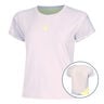 Mind Cross T-shirt Dames-Mauve,Geel