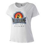 Quiet Please Kleding Quiet Please Melbourne Sunrise T-shirt Dames-Wit,Veelkleurig