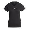 Essentials AEROREADY Train Minimal Branding V-Neck T-shirt Dames-Zwart