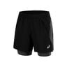 Road 2in1 5in Hardloopshorts Heren-Zwart,Donkergrijs