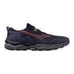 Mizuno Hardloopschoenen Mizuno Wave Daichi 9 GTX               Trailschoen Dames-donkerblauw, neonrood