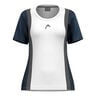 Club 25 Tech T-shirt Dames-Wit,Donkerblauw
