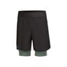 Pro Trail 2in1 Hardloopshorts Heren-Grijs,Groen