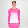 Crew Gradiant Longsleeve Dames-Pink,Wit