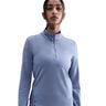 Swift Half-Zip Longsleeve Hardloopshirt Dames-blaugrau, zilver