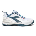 Diadora Tennisschoenen Diadora Blushield Torneo 2 Gravelschoen Heren - wit, petrolblauw