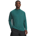 Under Armour Kleding Under Armour Tech Textured Half-Zip Longsleeve Heren-groen, zwart
