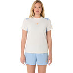 ASICS Kleding ASICS Core T-shirt Dames-Cr&egrave;me,Blauw-grijs