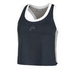 HEAD Kleding HEAD Play Crop Tanktop Dames-Donkerblauw,Wit