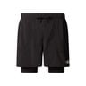 Sunriser 2in1 6in Hardloopshorts Heren-Zwart