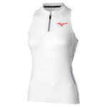 Mizuno Tenniskleding Mizuno Daybreakers Printed Tanktop Dames-Wit,Lichtblauw